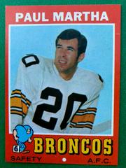 Paul Martha #38 Football Cards 1971 Topps Prices