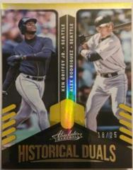 Alex Rodriguez, Ken Griffey Jr. [Spectrum Gold] Baseball Cards 2022 Panini Absolute Historical Duals Prices