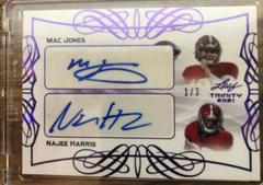 Mac Jones, Najee Harris [Purple] #DA-08 Football Cards 2021 Leaf Trinity Dual Autographs Prices