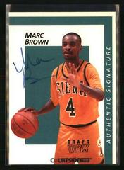 Marc Brown [Autograph] #8 Basketball Cards 1991 Courtside Prices