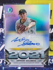 Anthony Solometo [Purple Refractor] Baseball Cards 2021 Bowman Draft Pick Chrome Autographs Prices