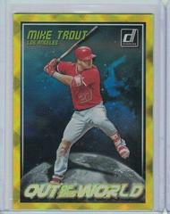 Mike Trout [Gold] Baseball Cards 2018 Panini Donruss Out of This World Prices