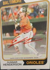 Gunnar Henderson [Special Edition Red Ink] #ROA-GH Baseball Cards 2023 Topps Heritage Real One Autographs Prices