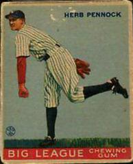 Herb Pennock Baseball Cards 1933 Goudey Prices