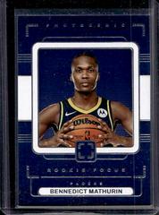 Bennedict Mathurin #6 Basketball Cards 2022 Panini Photogenic Rookie Focus Prices