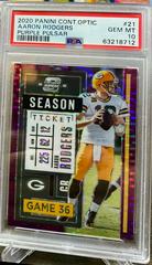 Aaron Rodgers [Purple Pulsar] #21 Football Cards 2020 Panini Contenders Optic Prices