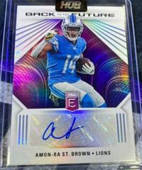 Amon Ra St. Brown [Purple] #BFS-AS Football Cards 2022 Panini Donruss Elite Back to the Future Signatures Prices