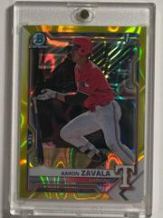 Aaron Zavala [Yellow Lava Refractor] Baseball Cards 2021 Bowman Draft Chrome Prices