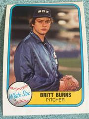Britt Burns [Small Finger on Front] #342 Baseball Cards 1981 Fleer Prices