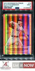 Clayton Kershaw [Refractor] Baseball Cards 2010 Bowman Platinum Prices