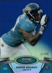 Andre Branch [Blue Refractor] #92 Football Cards 2012 Bowman Sterling Prices