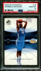 Carmelo Anthony Basketball Cards 2004 SP Authentic Prices