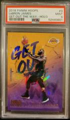 LeBron James [Holo] #3 Basketball Cards 2018 Panini Hoops Get Out the Way Prices