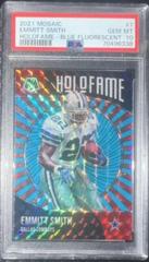 Emmitt Smith [Blue Fluorescent] Football Cards 2021 Panini Mosaic HoloFame Prices