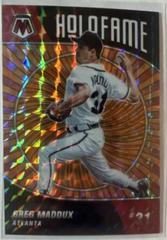 Greg Maddux [Orange Fluorescent] #HF-1 Baseball Cards 2022 Panini Mosaic Holofame Prices
