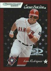 Ivan Rodriguez [Career Stat Line] #9 Baseball Cards 2001 Donruss Prices