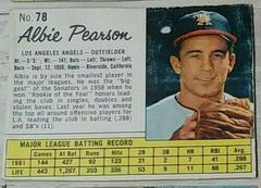 Albie Pearson [Hand Cut] #78 Baseball Cards 1962 Jell O Prices