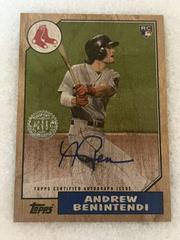 Andrew Benintendi [Maple Wood] Baseball Cards 2017 Topps 1987 Autographs Prices