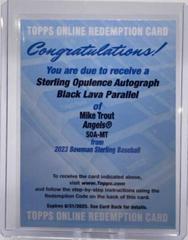 Mike Trout [Black Lava] #SOA-MT Baseball Cards 2023 Bowman Sterling Opulence Autographs Prices