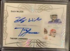 Zach Wilson, Trevor Lawrence #DA-04 Football Cards 2021 Leaf Trinity Dual Autographs Prices