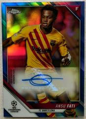 Ansu Fati [Blue Refractor] Soccer Cards 2021 Topps Chrome UEFA Champions League Autographs Prices