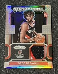 Greg Brown III [Prime] #SW-GBR Basketball Cards 2021 Panini Prizm Sensational Swatches Prices