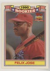 Felix Jose #14 Baseball Cards 1991 Topps Glossy Rookies Prices