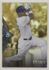 Yasiel Puig [Gold] Baseball Cards 2014 Bowman Platinum Prices
