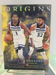 Anthony Edwards, Karl Anthony Towns [Gold] #14 Basketball Cards 2022 Panini Origins Roots Of Greatness Prices