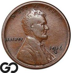 1916 S Coins Lincoln Wheat Penny Prices