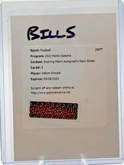Dalton Kincaid [Neon Green] #5 Football Cards 2023 Panini Spectra Aspiring Patch Autograph Prices
