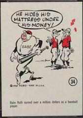 Babe Ruth #34 Baseball Cards 1963 Gad Fun Cards Prices
