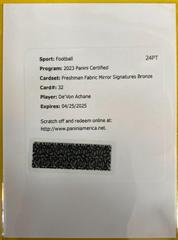 De'Von Achane [Bronze] #FFMS-32 Football Cards 2023 Panini Certified Freshman Fabric Mirror Signatures Prices