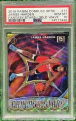 James Harden [Gold Wave] Basketball Cards 2019 Panini Donruss Optic Fantasy Stars Prices