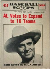 Al Votes to Expand [To 10 Teams] #414 Baseball Cards 1961 NU Card Scoops Prices