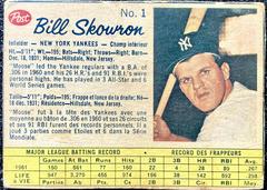 Bill Skowron [Hand Cut] #1 Baseball Cards 1962 Post Canadian Prices