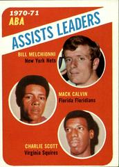ABA Assists Leaders: Melchionni, Calvin, Scott #151 Basketball Cards 1971 Topps Prices