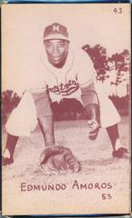 Edmundo Amoros [Reddish Brown Tint] #43 Baseball Cards 1953 Canadian Exhibits Prices