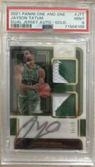 Jayson Tatum [Gold] #DJ-JTT Basketball Cards 2021 Panini One and One Dual Jersey Autographs Prices