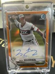 Nick Madrigal [Orange Refractor] #BCRA-NM Baseball Cards 2021 Bowman Chrome Rookie Autographs Prices