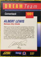 Albert Lewis #337 Football Cards 1991 Score Dream Team Autographs Prices