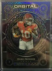Isiah Pacheco [Blue Finite Electric Etch] #11 Football Cards 2023 Panini Obsidian Orbital Prices