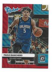 Paolo Banchero [Red Wave] Basketball Cards 2022 Panini Donruss Optic The Rookies Prices