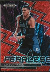 Jayson Tatum [Red Shimmer] #19 Basketball Cards 2023 Panini Prizm Draft Picks Fearless Prices
