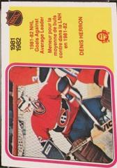 Denis Herron [Goals Against Average Leader] Hockey Cards 1982 O-Pee-Chee Prices
