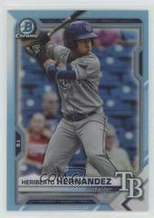 Heriberto Hernandez [Sky Blue Refractor] #BDC-100 Baseball Cards 2021 Bowman Draft Chrome Prices