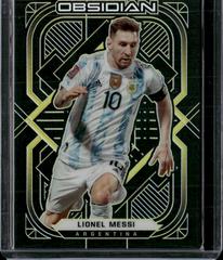 Lionel Messi [Electric Etch Yellow] Soccer Cards 2021 Panini Obsidian Prices