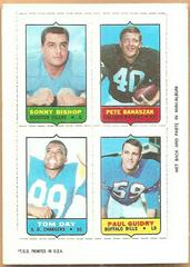 Sonny Bishop, Pete Banaszak, Tom Day, Paul Guidry Football Cards 1969 Topps Four in One Prices