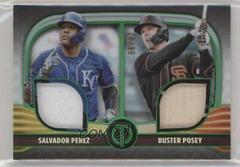 Buster Posey, Salvador Perez [Green] #DR2-PP Baseball Cards 2022 Topps Tribute Dual Relics 2 Prices