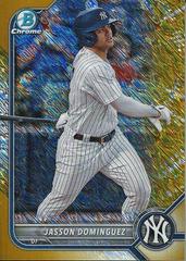 Jasson Dominguez [Gold Refractor] #BCP-98 Baseball Cards 2022 Bowman Chrome Prospects Prices